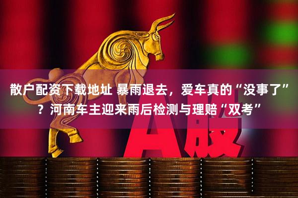 散户配资下载地址 暴雨退去，爱车真的“没事了”？河南车主迎来雨后检测与理赔“双考”